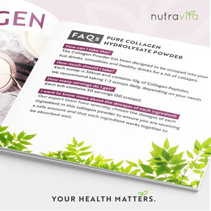 Collagen Powder 500G - Premium Gold Standard Bovine- 50 Servings - Collagen Peptides Supplement with 8 Essential Amino Acids - Made in the UK by Nutravita