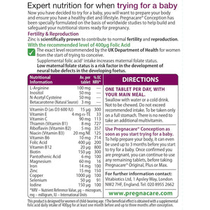 Vitabiotics Pregnacare Conception Tablets, 30-Count