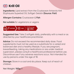 Antarctic Krill Oil Capsules - 1200Mg - 3 Months Supply - 180 Red Krill Oil Softgels - Omega 3 Fatty Acids Supplements - Providing Astaxanthin, Marine Phospholipids, EPA, DHA & Choline