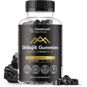 Shilajit Gummies Max Strength | Pure 100% Authentic Himalayan Origin | High Fulvic Acid Content | 85+ Minerals | Boosts Immunity & Energy Vegan | 60 Gummies