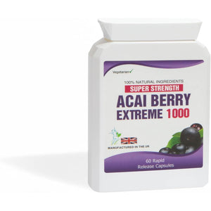 Acai Berry Extreme 1000 Pure Detox 60 Capsules Weight Management Supplement