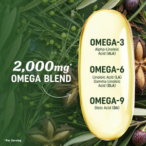 Vegan Omega 3 6 9 Supplements | 2000MG Plant-Based Triple Omega 369 Blend | Heart, Brain, Skin, and Eye Health Support | Vegan Fish Oil Alternative | Essential Fatty Acids Complex | Non-Gmo | 60 Ct