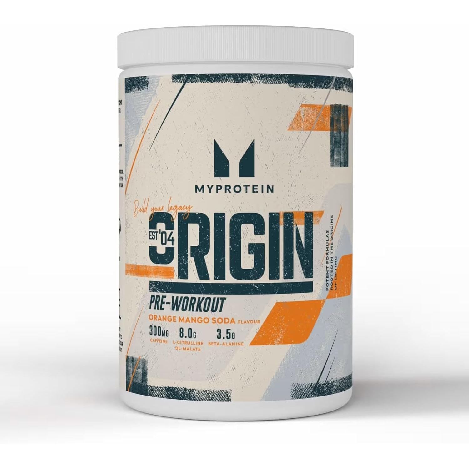 Myprotein Origin Pre-Workout Power with Beta Alanine and Caffeine, Orange and Mango, 600 G