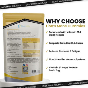 Lions Mane Gummies 4000Mg | Super Strength Lion'S Mane Supplement | 1 Month Supply | Mushroom Extract | Pineapple Flavour | 60 Vegan Gummies | Sugar Free | Focus, Mental Performance | by Nutrivolv