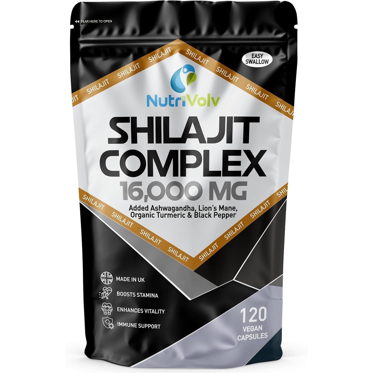 Nutrivolv Shilajit Complex 16,000Mg – 120 Capsules | 60% Fulvic Acid | Himalayan Shilajit with Ashwagandha, Lion’S Mane, Turmeric & Black Pepper | Energy, Testosterone & Brain Support