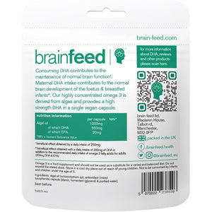 Omega 3 DHA 550Mg per Capsule for Brain & Eye Health (60) | 1-A-Day | Vegan Omega 3 Algae Oil | High DHA Supplements | Double Concentrated Algae Omega 3 Vegan DHA | 2 Month Supply