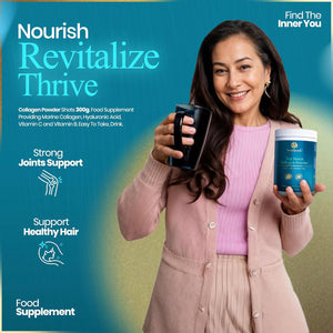 High Strength Marine Collagen Powder with Hydrolysed Marine Collagen Peptides, Hyaluronic Acid & VIT C - 300G -10,000Mg Unflavoured -Skin Elasticity, Hair Growth, Nails & Joint Health- Awaikenu