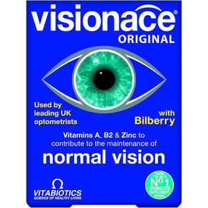 Visionace Original One-A-Day Formula Tablets to Support Vision Acuity and a Healthy Vision, by Vitabiotics