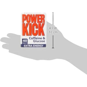 Powerkick Caffeine & Glucose Supplements - 40 Tablets (6 Packs - 240 Tablets in Total)