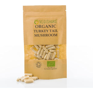 Organic Mushroom HPMC Capsules 600Mg Polysaccharides Immune Vegan Kosher Halal (60 Capsules)