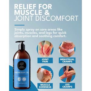 Magnesium Oil for Sleep 1000Ml - 100% Natural & Ultra Pure Magnesium Oil | Topical Organic Magnesium Foot Spray Refill Bottle for Restless Legs & Muscle Cramp Relief | from Ancient Zechstein Seabed
