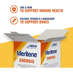 Meritene Energis Vanilla Protein Shake | 30G Powder Sachets, Pack of 15 | Nutritional Support Mix with Proteins and Minerals | with Vitamin D, B & K