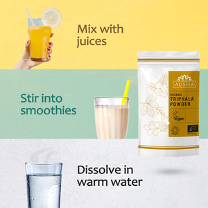 Ausha Organic TRIPHALA Powder - 250 Grams - UK Certified Organic by Soil Association - Gut Health, Constipation Relief, Digestion