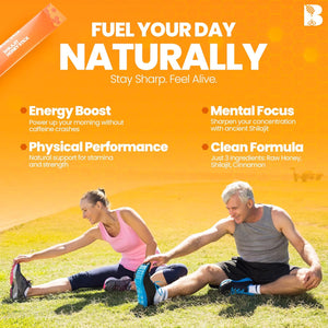 Beestix Pure Himalayan Shilajit Honey Sticks with Organic Honey & Cinnamon | 85+ Trace Minerals for Energy, Focus & Performance Support for Men & Women | 75%+ Fulvic Acid | 30 Sticks