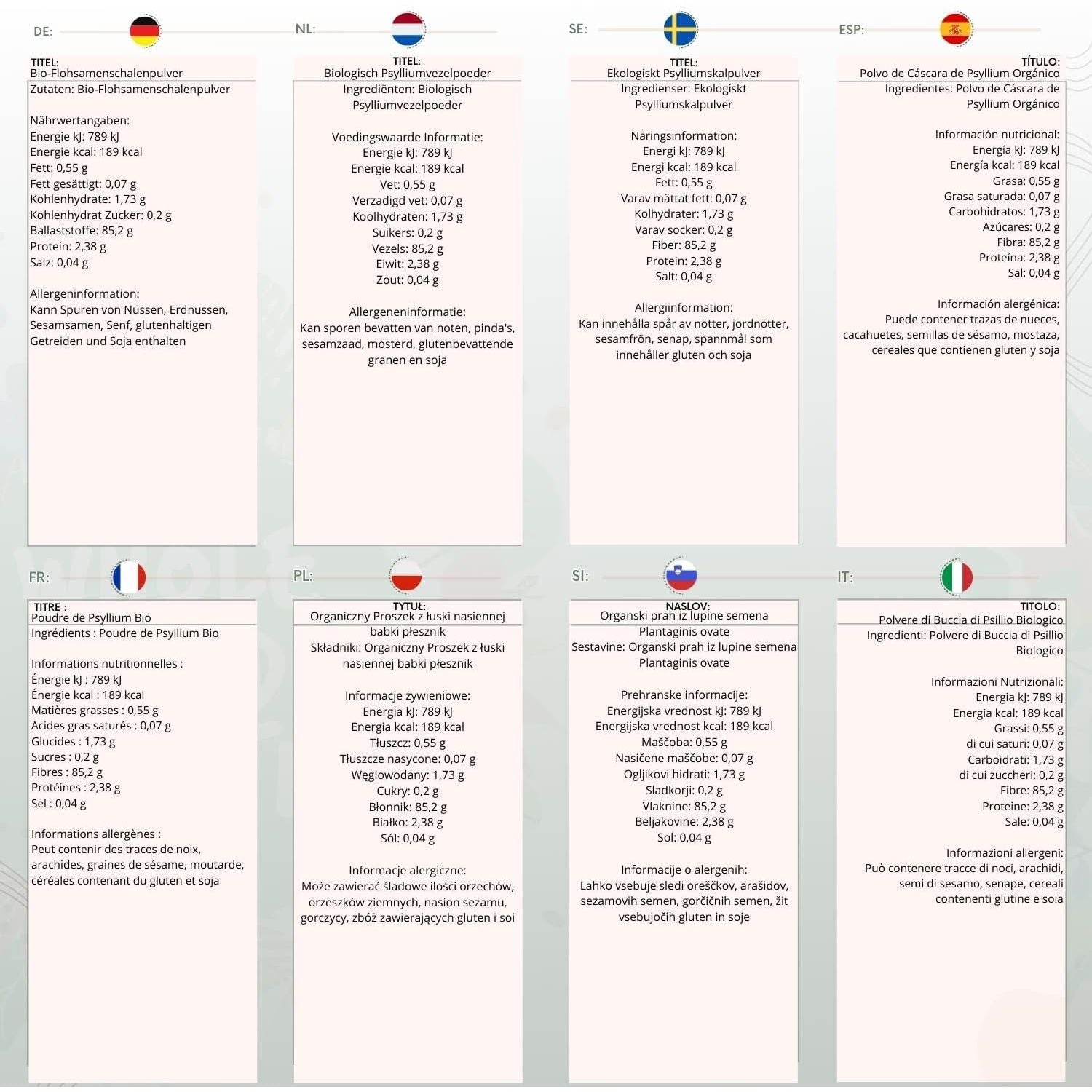 Wholefood Earth Organic Psyllium Husk Powder - 250G - High Fibre - High Protein - Certified Organic