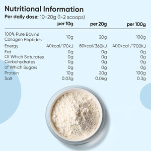 Pure Hydrolysate Bovine Collagen Peptides Powder | 500G | Type I & III Collagen Supplements for Women & Men | Rich in 8 Essential Amino Acids | 50 Servings | Halal Certified | Scoop Included