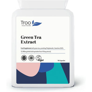 Troo Health Care Green Tea Extract Supplement (12,480Mg) - 90 Capsules - Providing Polyphenols, Catechins and EGCG - UK Manufactured to GMP Standards