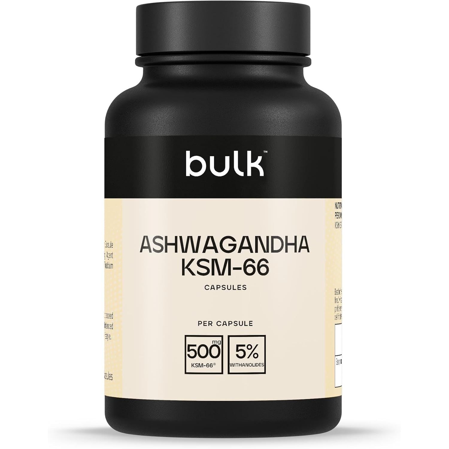 Bulk Ashwagandha KSM-66 Capsules, 500 Mg, Pack of 30, 30 Servings, Packaging May Vary