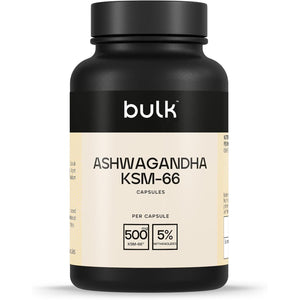 Bulk Ashwagandha KSM-66 Capsules, 500 Mg, Pack of 30, 30 Servings, Packaging May Vary