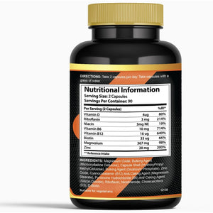 ZM+ Zinc Magnesium B6 Supplement for Men – High Strength ZMA Complex for Sleep, Testosterone & Muscle Recovery – 180 Vegan Capsules