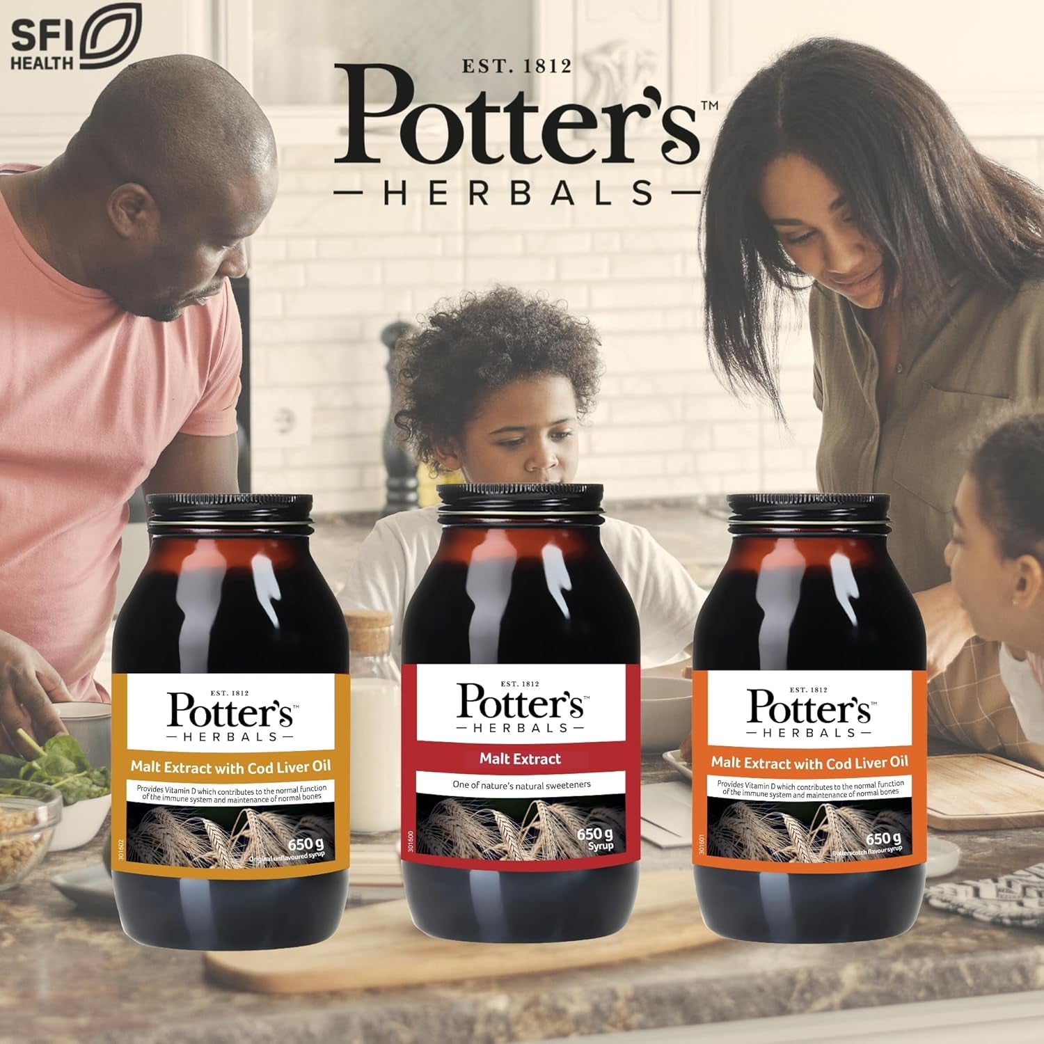 Potter'S Malt with Cod Liver Oil and Butterscotch| 650G Bottle Natural Sweetener in the Form of Maltose| Valuable Source of Omega-3 Fatty Acids, with Vitamins A, D, E