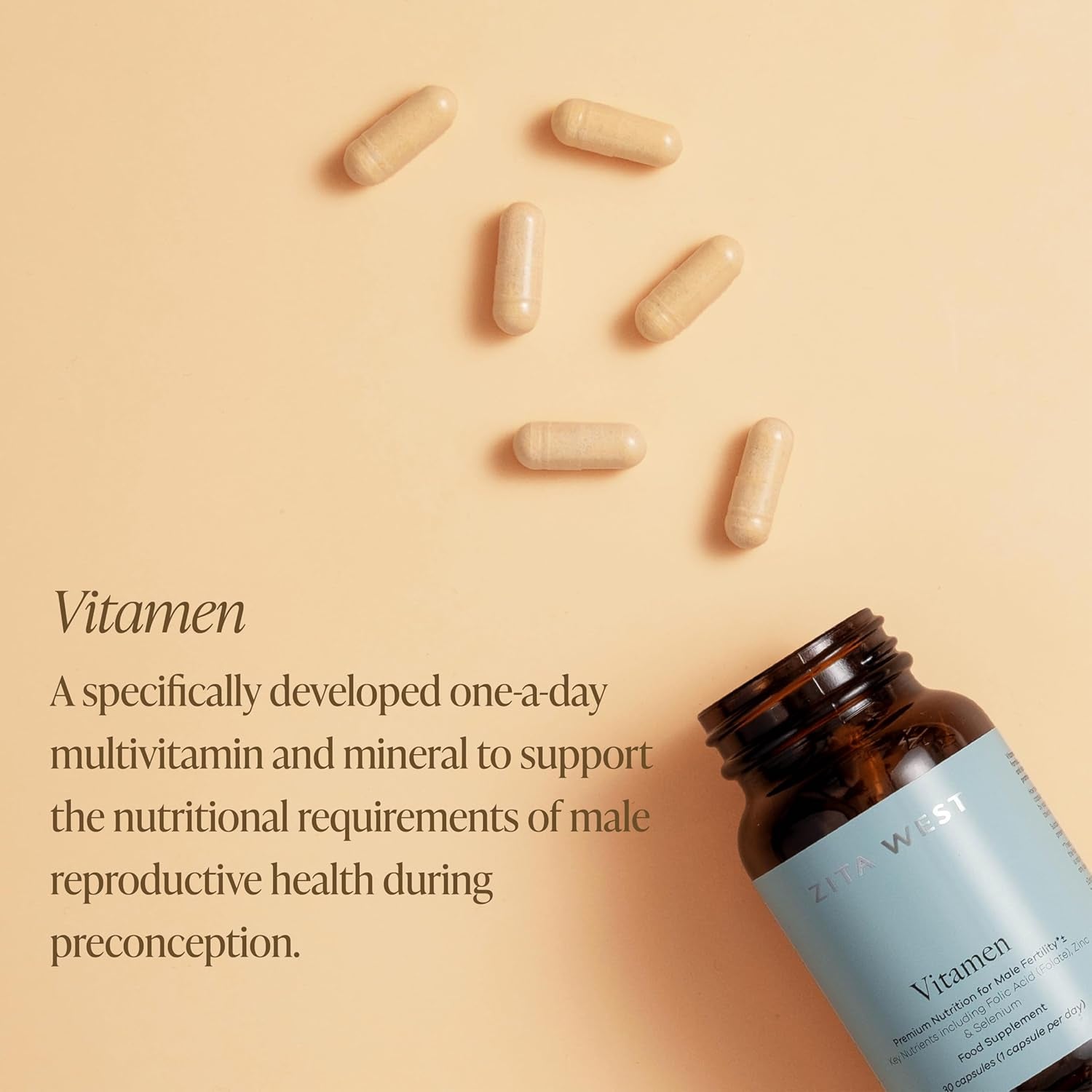 Zita West Couple Bundle - Vitafem & Vitamen Multivitamins - 60 Female Caps & 30 Male Caps (1 Month Supply)