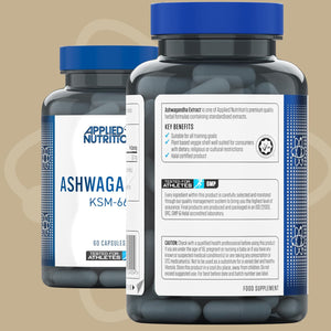 Applied Nutrition Ashwagandha KSM-66 - Premium Ashwagandha Herbal Supplement for Energy, Anxiety, Stress, Made in the UK (60 Capsules)