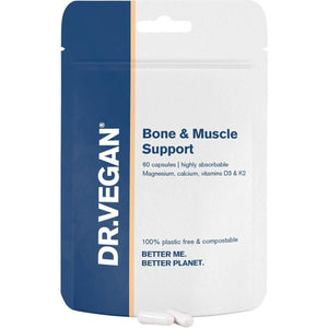 Bone & Muscle Support | Includes Calcium (Bisglycinate) 160Mg, Magnesium (Citrate) 150Mg, Vitamin K2 100Μg, Vitamin D3 25Μg (1000IU) | 60 Vegan Capsules | Two-A-Day | DR.VEGAN