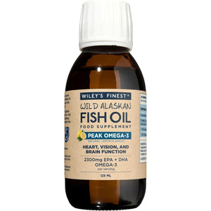 Wiley’S Finest Wild Alaskan Fish Oil Peak Omega-3 Liquid Supplement - 2300Mg EPA and DHA Omega-3S - Lemon Flavor - 4.23 Oz (25 Servings)