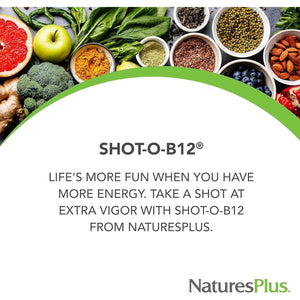 Naturesplus Shot-O B12 Methylcobalamin - High Strength, Active, Chewable Vitamin B12 Tablets - Energy Booster - Gluten Free, Vegan - 30 Berry Flavour Lozenges
