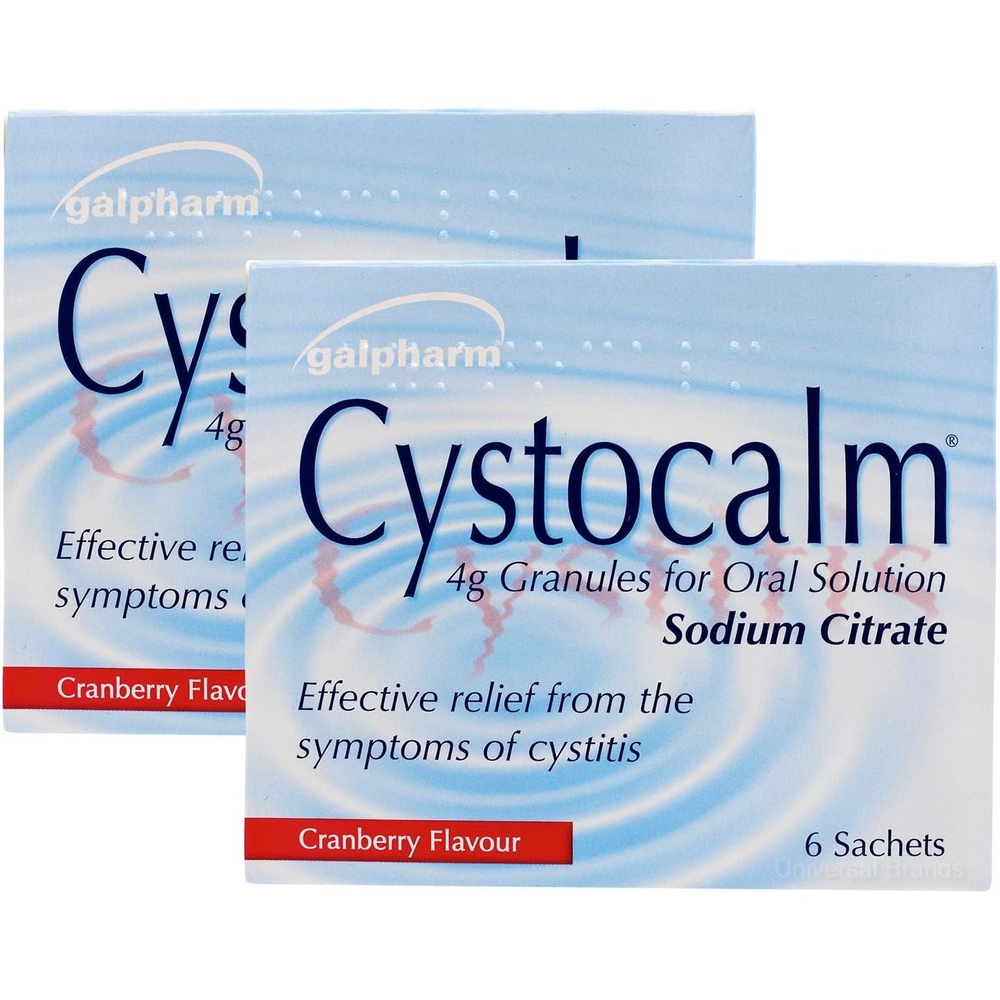 Cystitis Relief from Burning Pain, Cystocalm 6 Sachets 4G Granules Cranberry (Pack of 2)