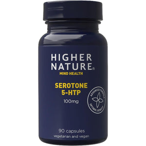 Higher Nature - Serotone 5HTP - 100Mg - Psychological Support - Natural Source of 5HTP - B Vitamins & Zinc - Vegan & Vegetarian - 90 Capsules
