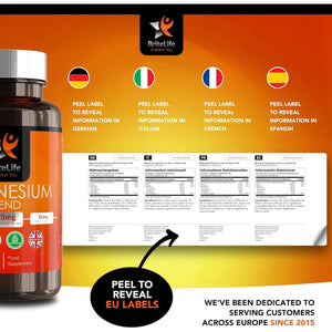 BL Magnesium Malate, Glycinate & Citrate Triple Complex | 90 Magnesium Capsules - 375Mg Citrate, Malate & Glycinate with Zinc, Calcium & Vitamin B6 | Non-Gmo, Dairy & Gluten Free