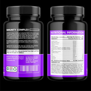 Immune Booster – Immune System Support Supplement with Vitamin D3-120 Capsules - Zinc, Elderberry, Iron, B12, C, Turmeric, Selenium, Garlic, Probiotics & More – Vegan Multivitamin Complex