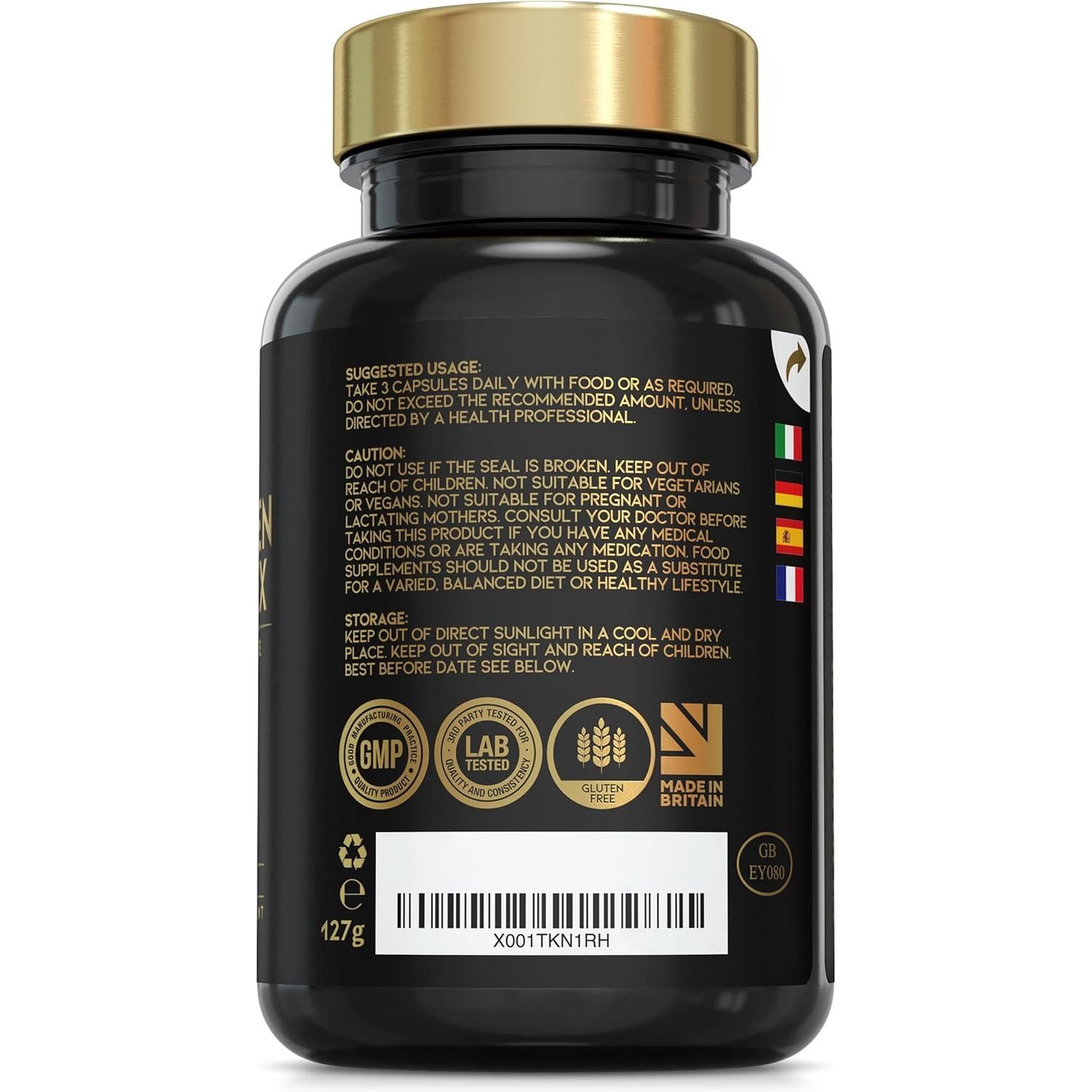 Advanced Collagen Complex | Made in the UK | Hydrolysed Collagen Supplements for Women & Men Enhanced with High Absorption Hair Skin and Nails Vitamins A, C & E | 180 Capsules