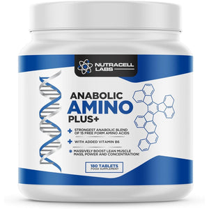 Anabolic Amino Acid Plus+ BCAA Tablet (90 Servings / 180 Amino Acids) with Vitamin B6 to Reduce Tiredness and Fatigue