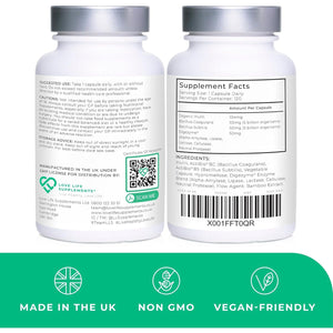 Multispore® plus Probiotics, 4 Month Supply - 120 Capsules, Bacillus Coagulans & Bacillus Subtilis Spore Based Probiotic, Bloating Relief/Gut Health, with Digestive Enzymes & Prebiotic Inulin, UK Made