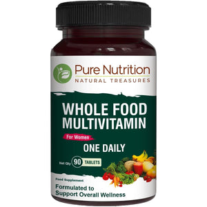 Pure Nutrition Whole Food Multivitamin for Women | 90 Tabs | One-A-Day | 100% RDA | 24 Natural Vitamins and Minerals | All Natural Plant Based Women'S Multivitamin | 3 Months Supply