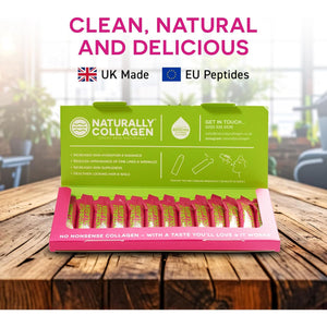 Naturally Collagen - 8000Mg of Premium Liquid Marine Collagen Supplement for Women & 180Mg Vitamin C for Healthier Skin, Hair & Nails - Clean & Natural - 15Ml Sachets - 14 Day Course - UK Made