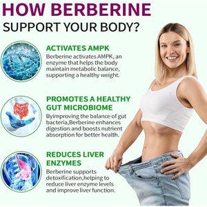 Berberine Liquid Drops,10:1 Extract Berberis Supplements Activates AMPK & Glp-1-Supports Reduces Body Burden in Women and Men,10X Strength Vegan Supplement for Immune & Digestive Support