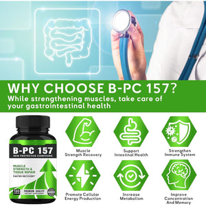 BPC 157 Peptide Capsules, New Protective Compound Bpc-157 1000Mg,Non-Gmo, Gluten-Free-120Capsules
