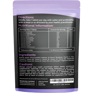 Multivita Multivitamins with Iron – 12 Essential Vitamins & Iron – Immune, Energy & Skin Support – 1-A-Day for Men & Women – 120 Tablets – 4 Month Supply – Vegetarian – Made in UK