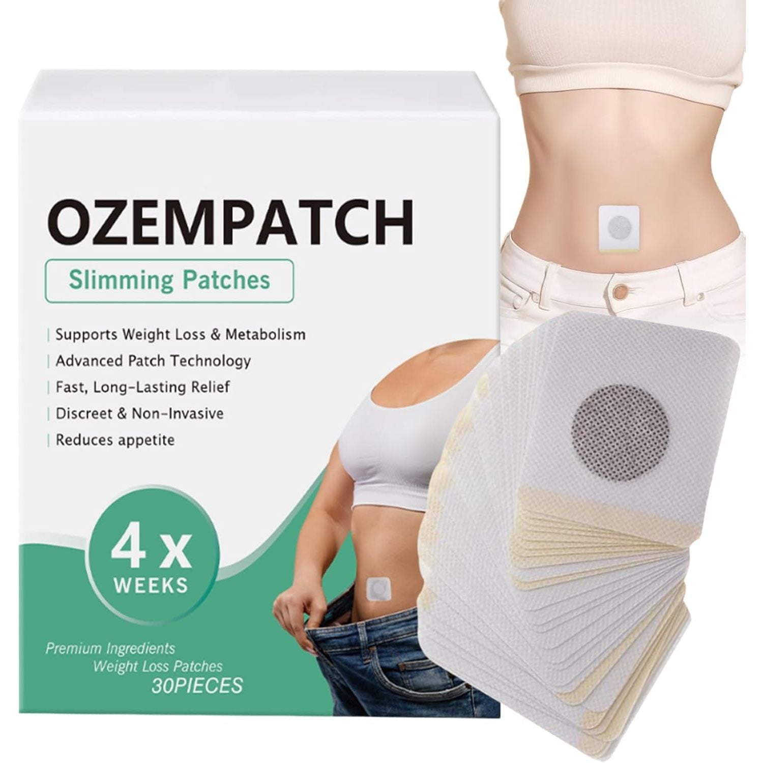 Weight Loss Patches - 30 Pieces Breathable Belly Stickers | Adaptable Tightening Body Abdomen Belly Tape | Weight Loss Slimmings Patches for Safe Fat Loss and Shaping during Daily Use