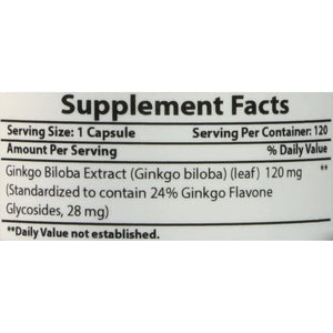 Best Naturals, Ginkgo Biloba Extract - Double Strength Ginkgo Biloba, 120Mg, 120 Capsules (120 Count (Pack of 1))