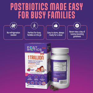 NAVEH PHARMA Postbiotics Kids Strawberry Gummies. Children’S Postbiotics, Ages 4+, 1 Trillion Good Bacteria 200X Ingredients than Probiotic or Prebiotic. Gut Health, Immunity, Digestion & Microbiome