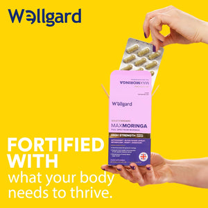 Wellgard Moringa Capsules - Supports Blood Sugar Balance, Heart & Digestive Health, and Metabolism, 60 Vegan Capsules