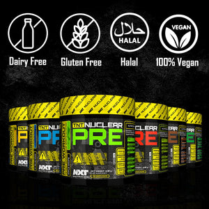 NXT Nutrition TNT Nuclear Pre Workout – Pre Work Out Energy Drink| L-Citrulline, Beta Alanine, Caffeine for Pump, Endurance & Focus - 40 Servings Mixed Candy, Vegan (ICY Blue Razz)