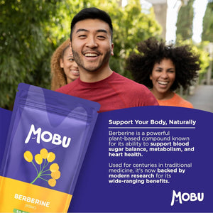 Berberine HCL Supplement 295Mg - 60 Capsules - High Strength Berbarine - MOBU UK Made