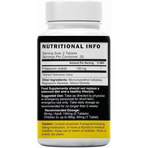 Potassium Iodide Radiation Tablets 130 Mg (2 Pack) - (120 Tablets) EXP 10/2032 - Ki Pills Potassium Iodine Tablets for Radiation - Potassium Iodine Pills YODO Naciente, anti Nuclear Fallout Pills