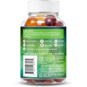 Probiotic + Prebiotic Fiber Gummies Sweetened with Stevia and Tapioca - Suitable for Kids & Adults, for Better Gut Health, High Potent Probiotics & Fiber - 60 Strawberry, Lemon, Blueberry Gummy